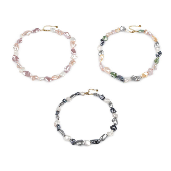 Colier de perle realizat din fragmente de scoici - Multicolor (3 Bucăți) Colier de perle realizat din fragmente de scoici - Multicolor (3 Bucăți)