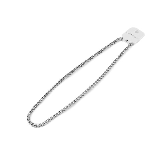 Lanț bărbătesc / lanț din oțel inoxidabil mai gros - Argintiu (1 Bucată) Lanț bărbătesc / lanț din oțel inoxidabil mai gros - Argintiu (1 Bucată)