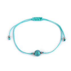 Brățară shamballa cu imitație de minerale - Turcoaz deschis (1 Bucată)