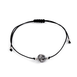 Brățară shamballa cu imitație de minerale - Negru (1 Bucată)