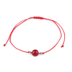 Brățară shamballa cu mărgele minerale - Carneol (1 Bucată)