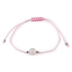 Brățară shamballa cu mărgele minerale - Roz quartz (1 Bucată)