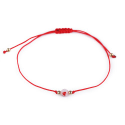 Brățară shamballa inimă - Roșu (1 Bucată)