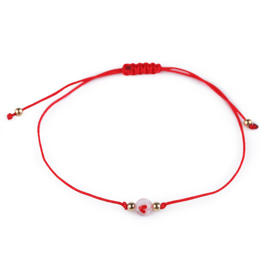 Brățară shamballa inimă - Roșu (12 Bucăți) Brățară shamballa inimă - Roșu (12 Bucăți)