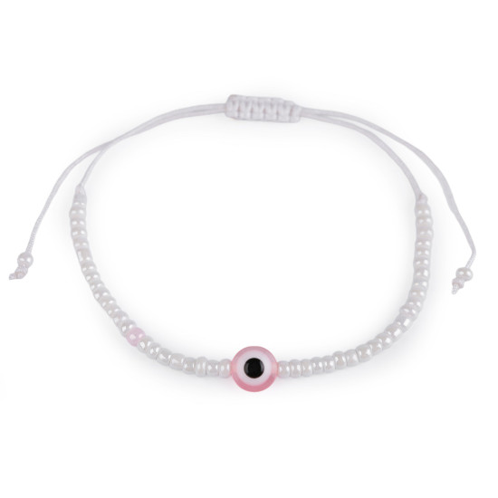 Brățară shamballa ochiul lui allah - Alb (3 Bucăți) Brățară shamballa ochiul lui allah - Alb (3 Bucăți)
