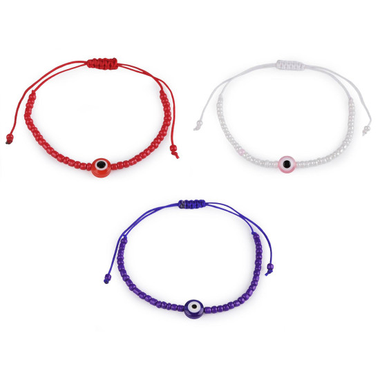 Brățară shamballa ochiul lui allah - Alb (3 Bucăți) Brățară shamballa ochiul lui allah - Alb (3 Bucăți)