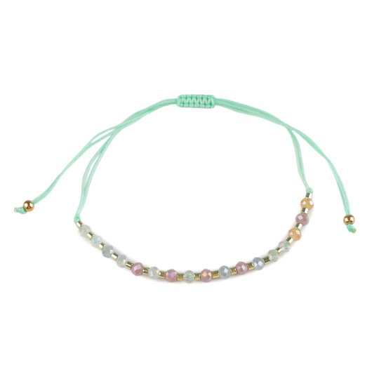 Brățară shamballa cu mărgele fațetate și efect ab - Albastru delta (1 Bucată) Brățară shamballa cu mărgele fațetate și efect ab - Albastru delta (1 Bucată)