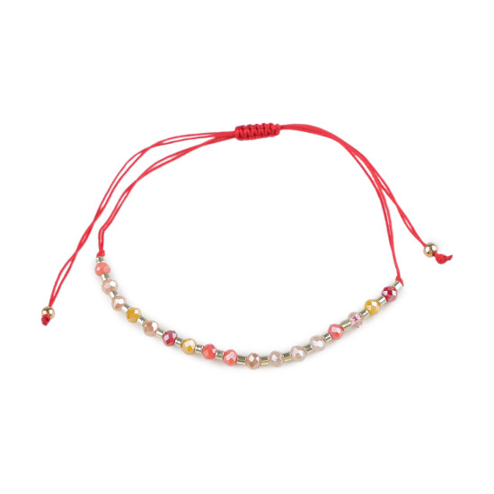 Brățară shamballa cu mărgele fațetate și efect ab - Albastru delta (1 Bucată) Brățară shamballa cu mărgele fațetate și efect ab - Albastru delta (1 Bucată)