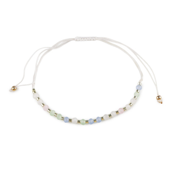 Brățară shamballa cu mărgele fațetate și efect ab - Albastru delta (1 Bucată) Brățară shamballa cu mărgele fațetate și efect ab - Albastru delta (1 Bucată)