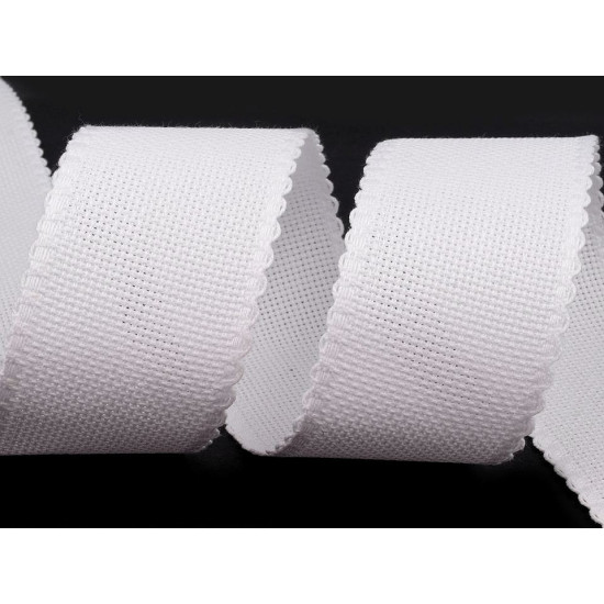 Bandă de etamină pentru brodat, lățime 50 mm - Alb natural (1 Metru) Bandă de etamină pentru brodat, lățime 50 mm - Alb natural (1 Metru)