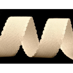 Bandă de etamină pentru brodat, lățime 30 mm - Natural (1 Metru)