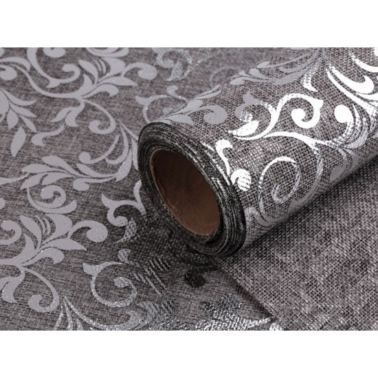 Imitație iută, imprimeu floral, lățime 24 cm - Bordo deschis (1 Metru) Imitație iută, imprimeu floral, lățime 24 cm - Bordo deschis (1 Metru)