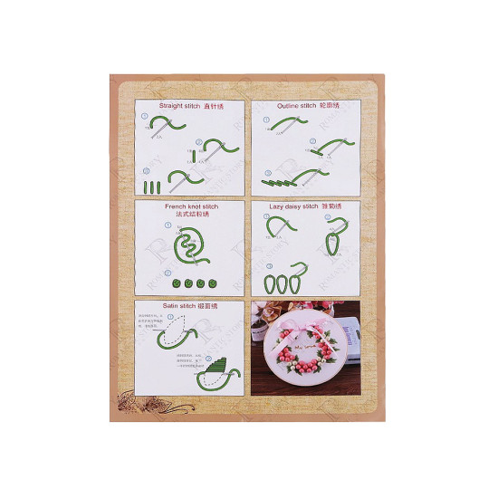 Set pentru brodat cu model imprimat - Bej (3 Seturi) Set pentru brodat cu model imprimat - Bej (3 Seturi)
