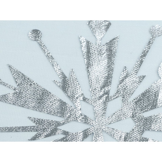 Organza cu fulgi de zăpadă - Transparent (10 Metri)