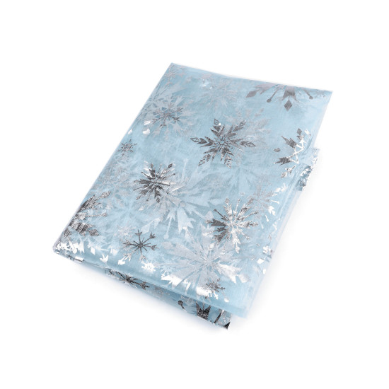 Organza cu fulgi de zăpadă - Transparent (10 Metri)