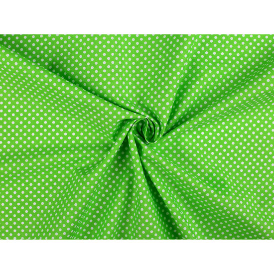 Material bumbac cu buline - Verde crud (10 Metri) Material bumbac cu buline - Verde crud (10 Metri)