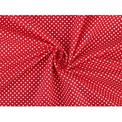 Material bumbac cu buline - Roșu (1 Metru)