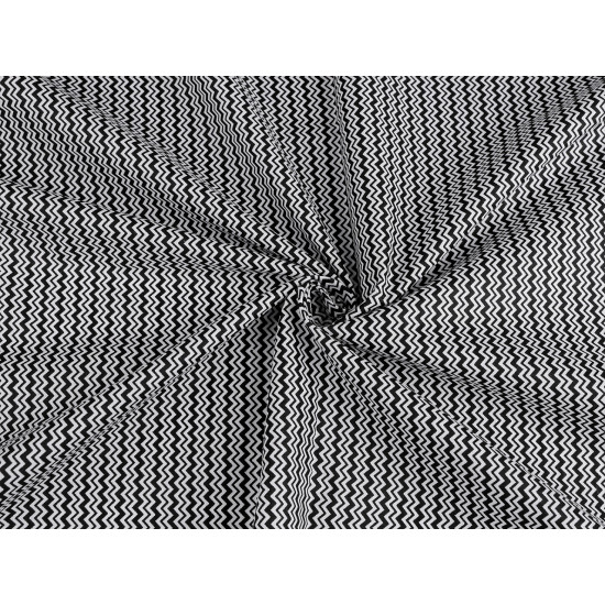 Material bumbac model chevron - Negru (1 Metru)