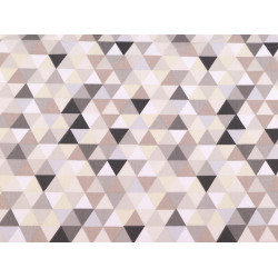Material bumbac imprimat, motive geometrice - Bej (1 Metru)