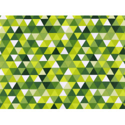 Material bumbac imprimat, motive geometrice - Verde deschis (1 Metru)