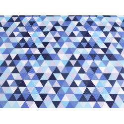 Material bumbac imprimat, motive geometrice - Albastru azur (1 Metru)