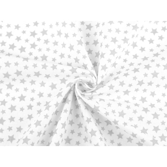 Material bumbac imprimat, motiv steluțe - Gri neutral (10 Metri) Material bumbac imprimat, motiv steluțe - Gri neutral (10 Metri)