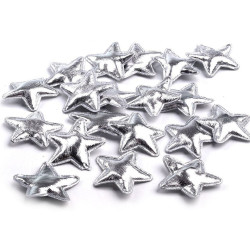 Steluțe decorative crăciun, ø30 mm - Argintiu deschis (10 Bucăți)
