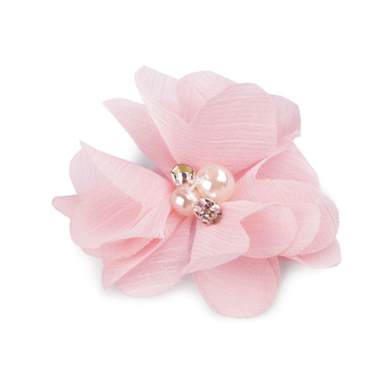 Flori textile cu perle și strasuri,5 cm - Galben vanilie (10 Bucăți) Flori textile cu perle și strasuri,5 cm - Galben vanilie (10 Bucăți)