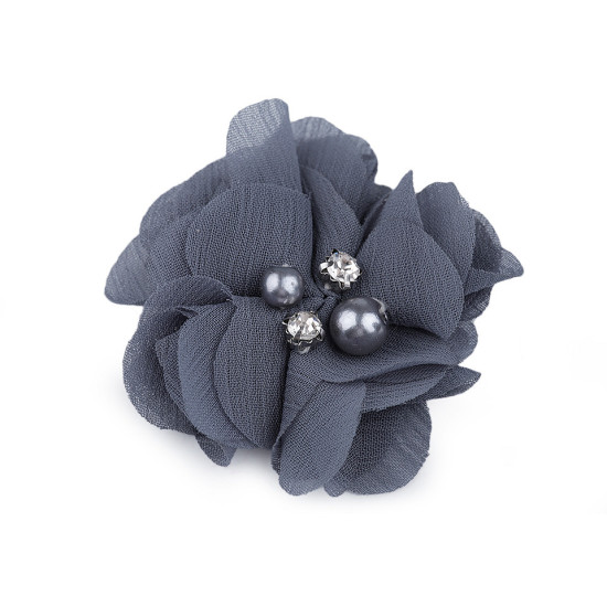 Flori textile cu perle și strasuri,5 cm - Galben vanilie (10 Bucăți) Flori textile cu perle și strasuri,5 cm - Galben vanilie (10 Bucăți)