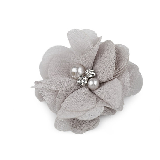 Flori textile cu perle și strasuri,5 cm - Galben vanilie (10 Bucăți) Flori textile cu perle și strasuri,5 cm - Galben vanilie (10 Bucăți)