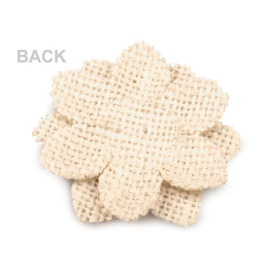 Flori din iută, ø60 mm - Ecru deschis (1 Bucată) Flori din iută, ø60 mm - Ecru deschis (1 Bucată)
