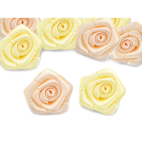 Trandafiri din satin, ø20 mm - Alb (50 Bucăți) Trandafiri din satin, ø20 mm - Alb (50 Bucăți)