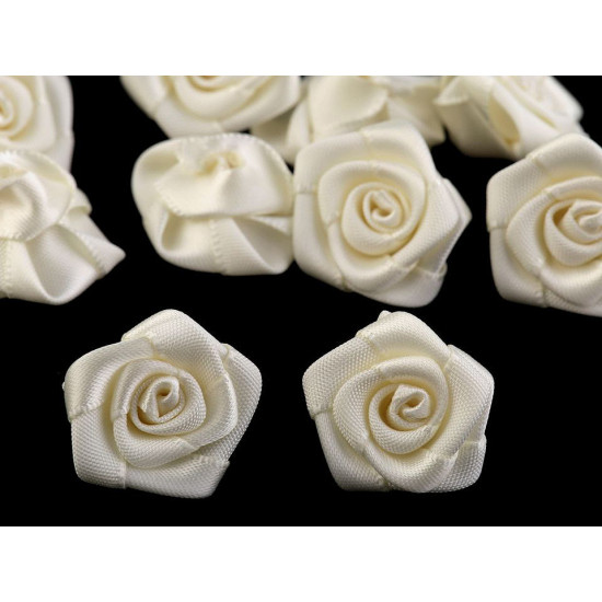 Trandafiri din satin, ø20 mm - Alb (50 Bucăți) Trandafiri din satin, ø20 mm - Alb (50 Bucăți)