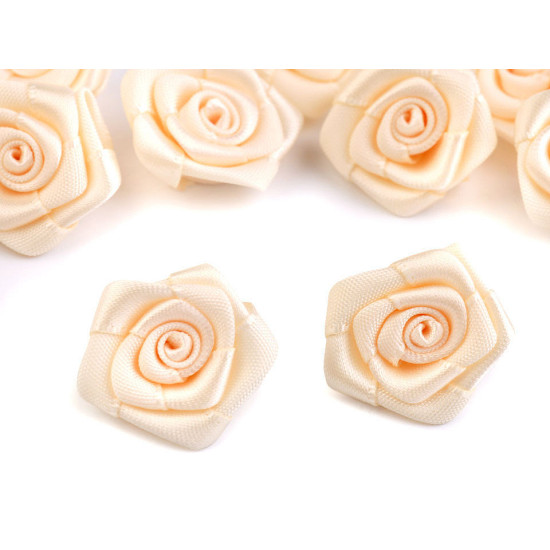 Trandafiri din satin, ø20 mm - Alb (50 Bucăți) Trandafiri din satin, ø20 mm - Alb (50 Bucăți)