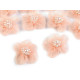 Flori din organza cu perle, ø3-3,5 cm - Mix aleatoriu de variante (50 Bucăți)