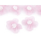 Flori din organza cu perle, ø3-3,5 cm - Mix aleatoriu de variante (50 Bucăți)