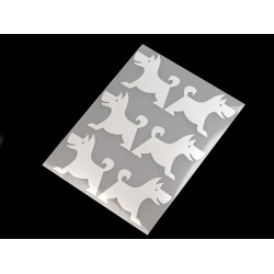 Aplicații termoadezive reflectorizante, diverse modele - Gri perlă (1 Sac)
