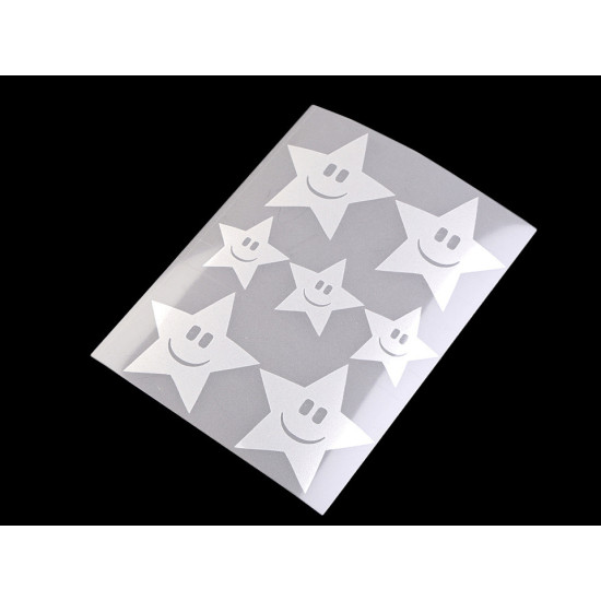 Aplicații termoadezive reflectorizante, diverse modele - Gri perlă (10 Saci) Aplicații termoadezive reflectorizante, diverse modele - Gri perlă (10 Saci)