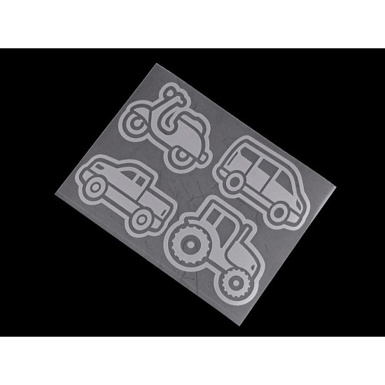 Aplicații termoadezive reflectorizante, diverse modele - Gri perlă (10 Saci) Aplicații termoadezive reflectorizante, diverse modele - Gri perlă (10 Saci)