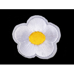Aplicație termoadezivă floare - Alb (10 Bucăți)