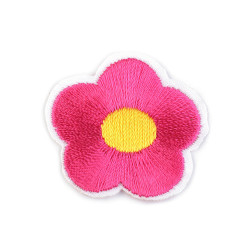 Aplicație termoadezivă floare - Roz zmeură (10 Bucăți)