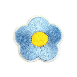 Aplicație termoadezivă floare - Bleu gheață (10 Bucăți)