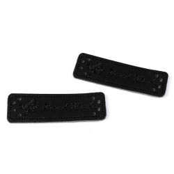 Eticheta piele hand made, 15x50 mm - Negru (200 Bucăți)