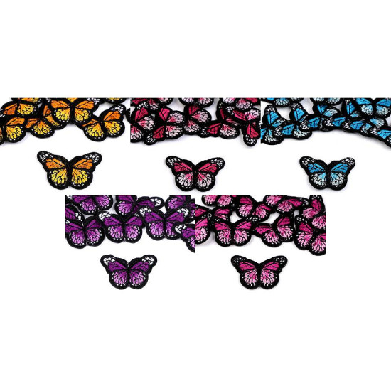 Aplicație termoadezivă - fluture - Purple-pink (50 Bucăți) Aplicație termoadezivă - fluture - Purple-pink (50 Bucăți)