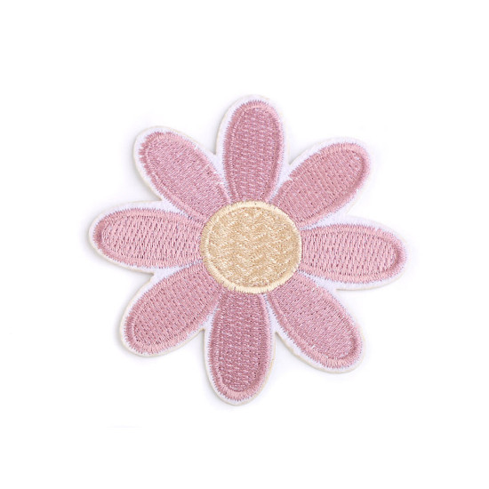 Aplicație termoadezivă - floare - Roz mediu (1 Bucată) Aplicație termoadezivă - floare - Roz mediu (1 Bucată)