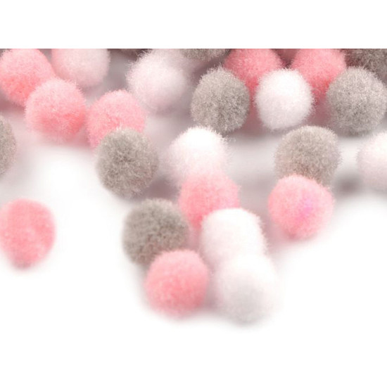 Pompoane mix culori, ø8 și 10 mm - Mix crăciun (1 Sac)