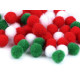 Pompoane mix culori, ø8 și 10 mm - Mix crăciun (1 Sac)
