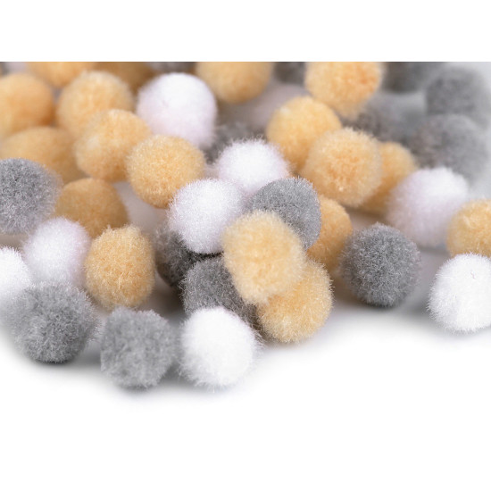 Pompoane mix culori, ø8 și 10 mm - Mix crăciun (1 Sac)