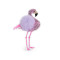 Aplicație termoadezivă - flamingo cu pompon - Mov deschis (1 Bucată)
