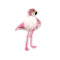 Aplicație termoadezivă - flamingo cu pompon - Alb (1 Bucată)